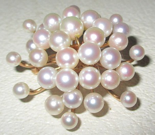 xxM1327M Akoya pearl Brooch/Pendant Handmade Takst-Valuation N. kr 20 000